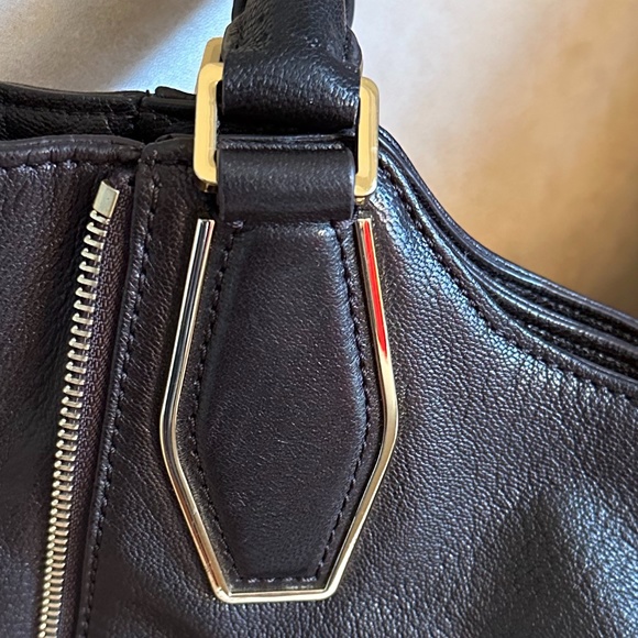 MICHAEL Michael Kors Vanessa Dark Brown Pebbled Leather Medium Shoulder Tote Bag - Picture 6 of 16